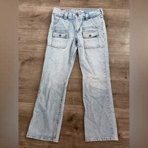 Levi's Women Middy Ankle Bootcut Jeans Size 28 Vintage Inspired Big E Light Wash